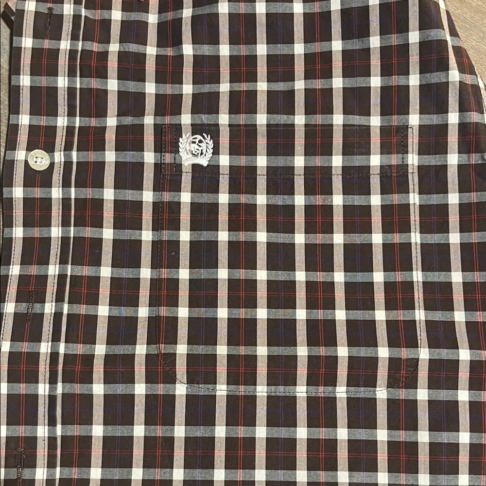 Cinch Brown Plaid Shirt with Embroidered Detail